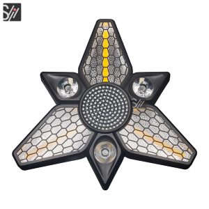 New Lighting 280W Golden Dj Lights X-axis Infinite Rotation Colorful 4in1 Led Three Leaf Retro Stage Light