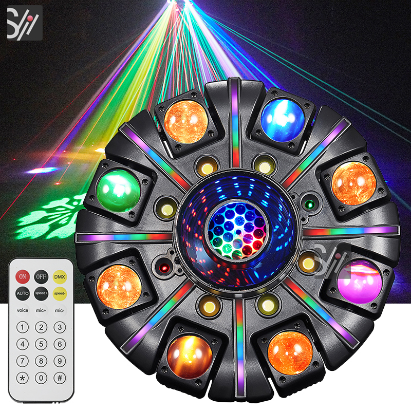 DJ Stage Lights Eight-armed King Kong Magic Ball Laser Light Led 150w 4in1 Pattern Beam Moving Head Light for Night Club Party