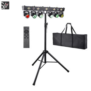 Stage Led Lights Wholesale 6Heads Moving Strobe Light DMX512 RGBW 5in1 Remote Control 120W Mini Disco Moving Head Rack Light