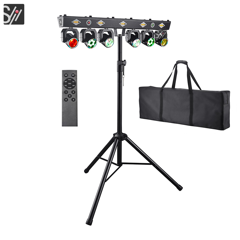 Stage Led Lights Wholesale 6Heads Moving Strobe Light DMX512 RGBW 5in1 Remote Control 120W Mini Disco Moving Head Rack Light