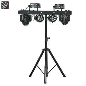 Stage Lighting Equipment Portable Dj Lights 300W RGBW 2mini Moving Head +2 Par Light +2 Butterfly Lights for Disco Party Events