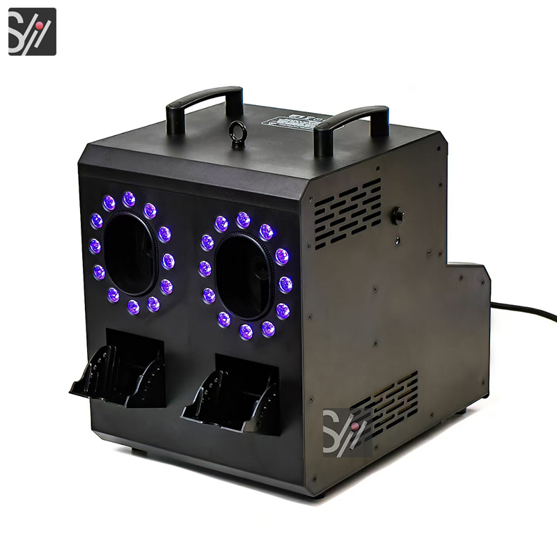 Stage Lighting Equipment DMX Controller 2000W Smoke Bubble Effect Led 48X3W 3in1 Double Hole Bubble Machine for Wedding Party